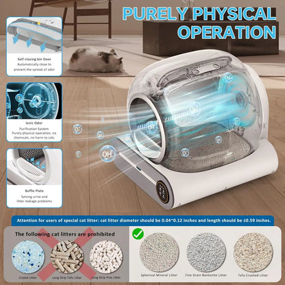 Automatic Self-Cleaning Cat Litter Box — APP Control, UV Sterilization & Deodorization