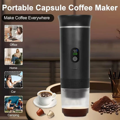Portable 3-in-1 Wireless Coffee Maker | Capsule & Powder Espresso Machine for Car Home Camping