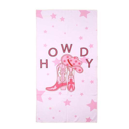 Howdy Cowboy & Evil Eye Printed Microfiber Beach Towel Sand-Free Quick Dry
