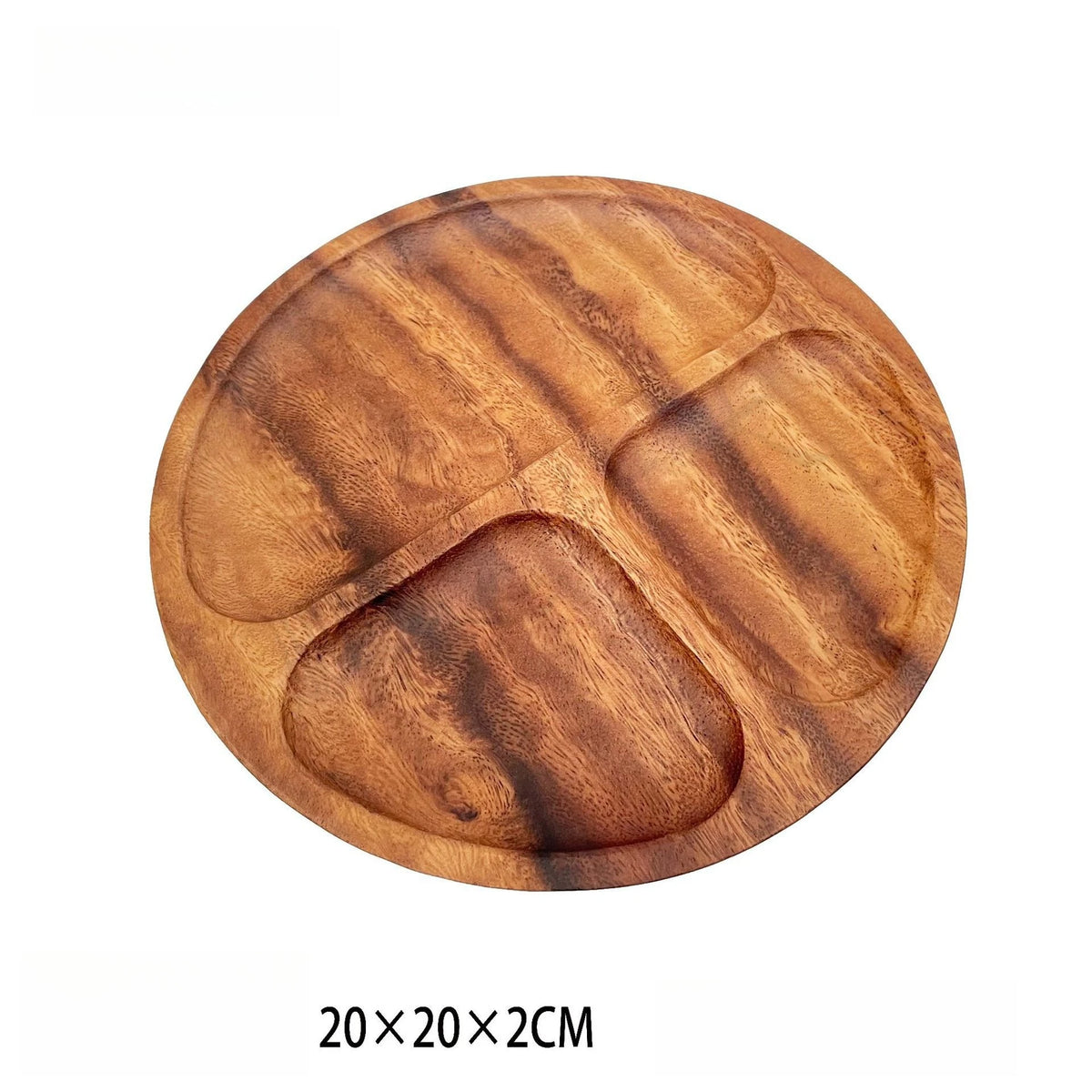 Wooden Dining Plates Portion Control Divided Dishes Household Tableware Luncheon Plates Dinnerware Sets Wood Plates