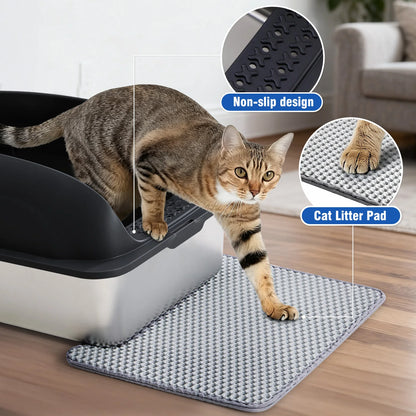 JHK 24" Stainless Steel Cat Litter Box with Lid — Anti-Urine, Scoop & Mat Included