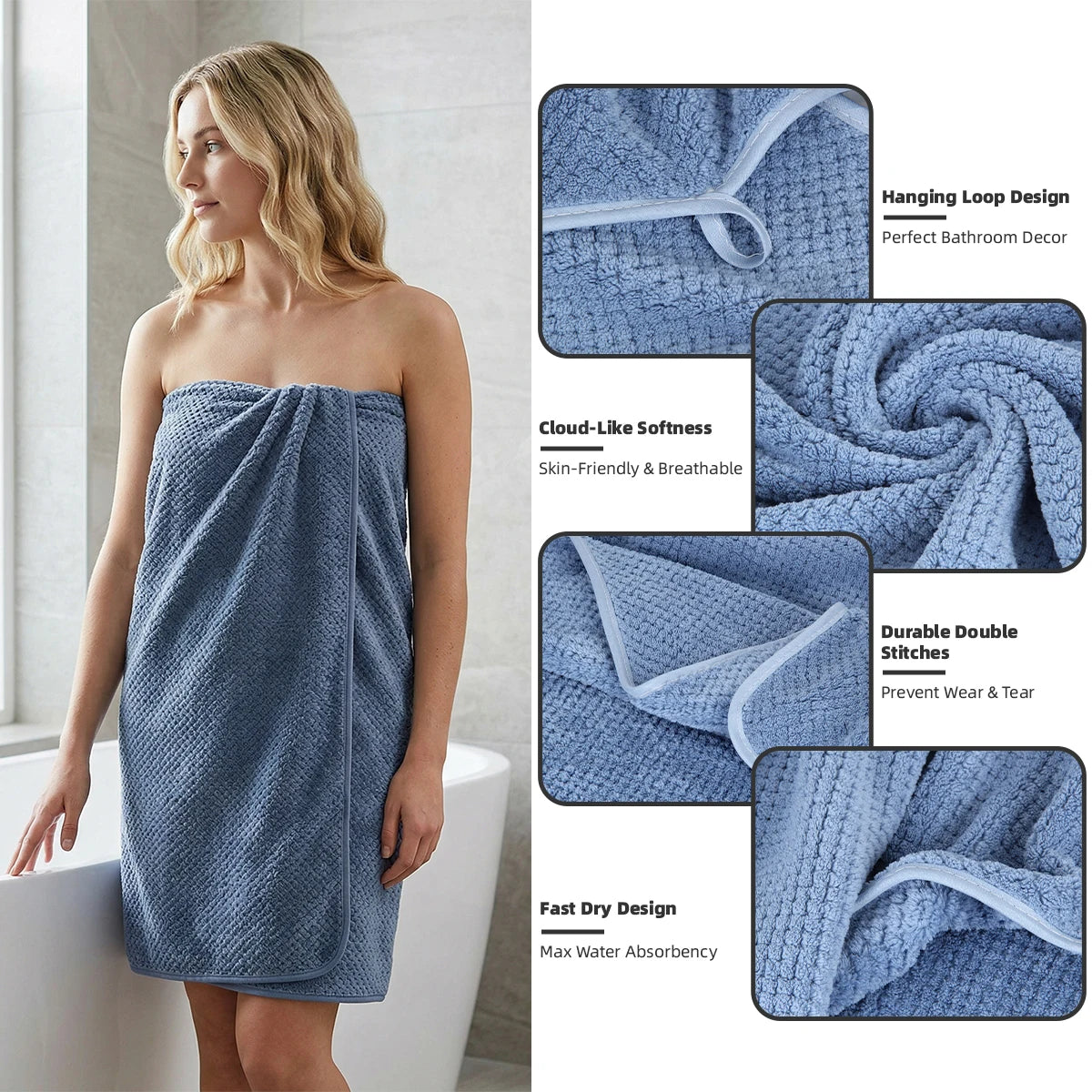 8-Piece Premium Towel Set, 2 Bath Towels + 2 Hand Towels