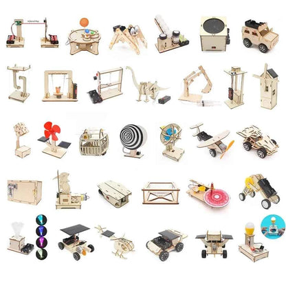 DIY Science Toys Children Educational STEM Kits Car Dinosaur Model Technologia Experimental Tool Wood Puzzle Games School Supply
