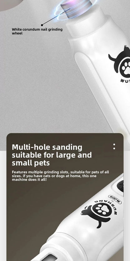 LCD Display Pet Nail Polisher with 3 Grinding Heads