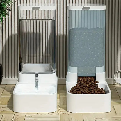 Automatic Gravity Dog Feeder & Water Dispenser — Plastic Food & Water Set for Pets