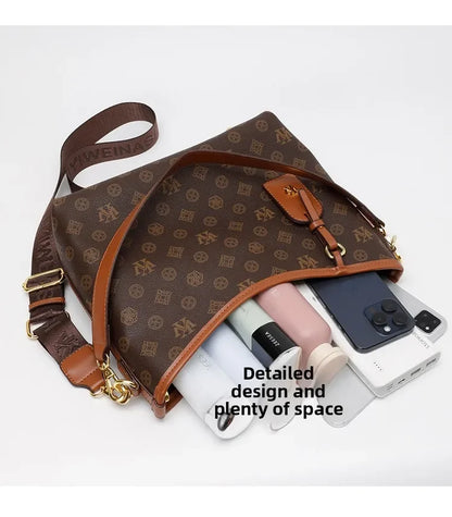 Beige Printed Commuter Tote, Large Capacity