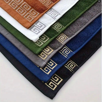 Black Cotton Embroidered Hotel Quality Bath Towel — Face & Body