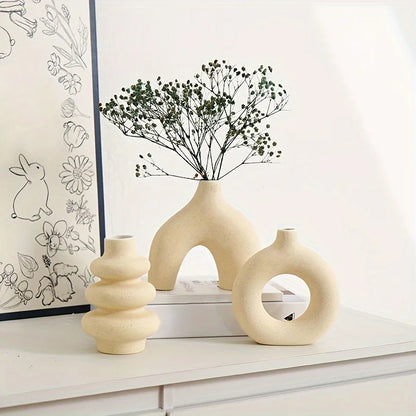 Bohemian ceramic vase set, decorative vase ornaments, wedding living room, bedroom, coffee shop, dining table decoration gifts