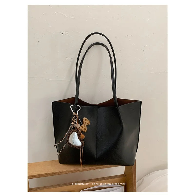 Khaki Wrinkled Faux Leather Tote, Fits 13-Inch Laptop
