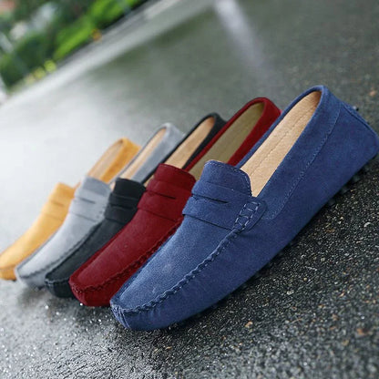 Men's Handmade Suede Genuine Leather Loafers | Slip-On Driving Moccasins