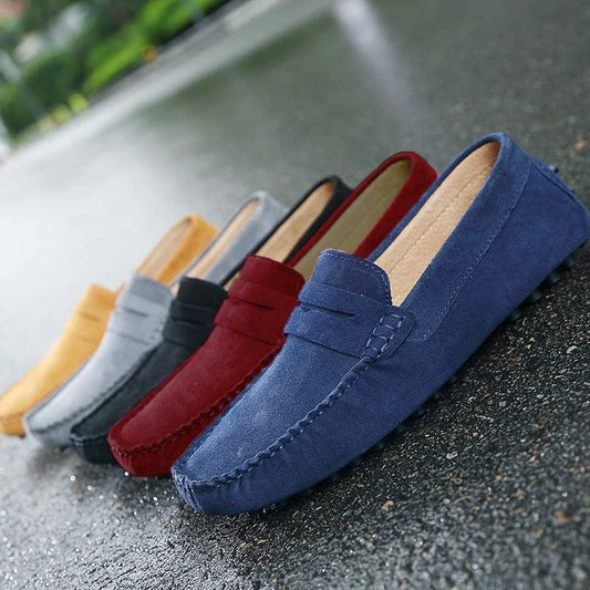 Men's Handmade Suede Genuine Leather Loafers | Slip-On Driving Moccasins