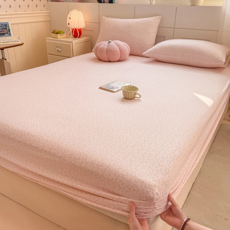 Purple Floral Fitted Bed Sheet | Single, Queen, King