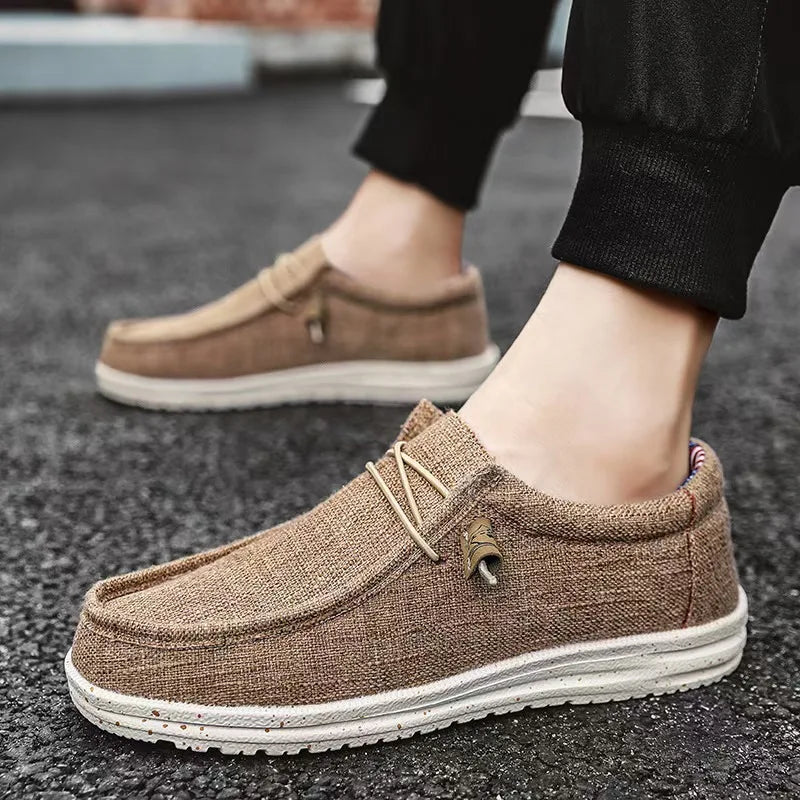 Men's Casual Shoes Lightweight Loafers Soft man Canvas Shoes Vulcanized Shoes for men Driving Flat Shoe Slip-on Outdoor Sneakers