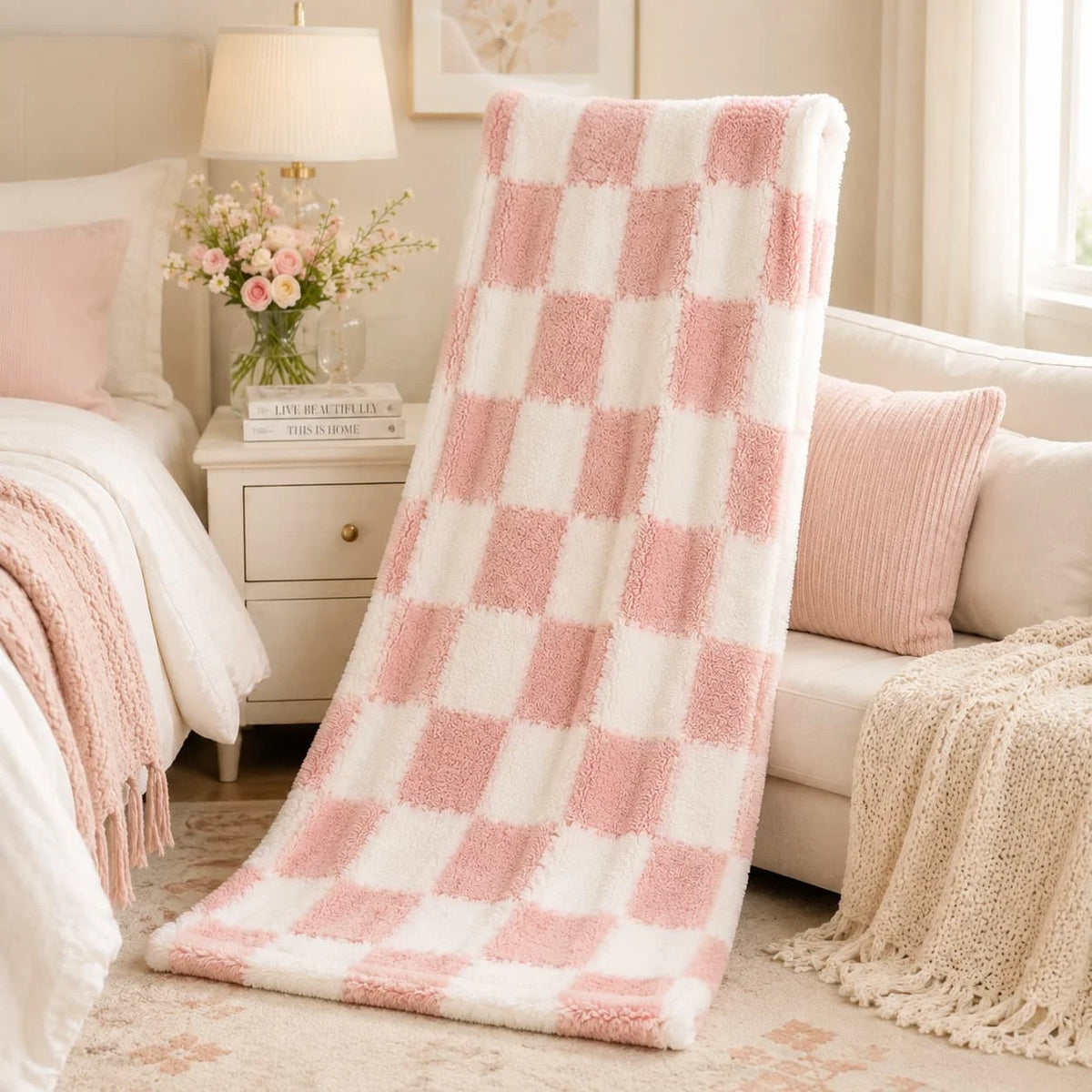 [Holiday Gifts] 1pc of Colorful Plaid Flannel Blanket, Thickened Material, Suitable for Office Nap Blankets, Summer Throw Blankets, Double Bed Sheets, Outdoor Camping, Holiday Gifts, Multi-purpose Blankets, Soft and Skin-frie