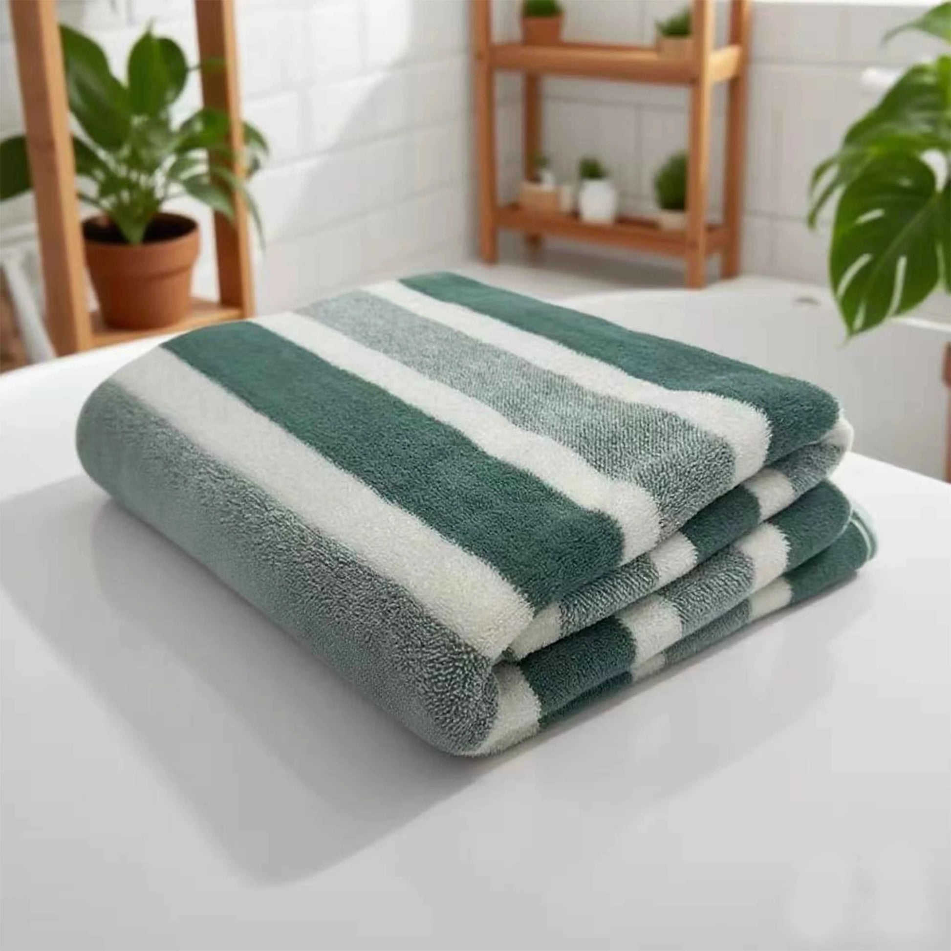 1-pack thick bath towel, strong water absorption and quick drying, non shedding, durable - very suitable for families, beaches,