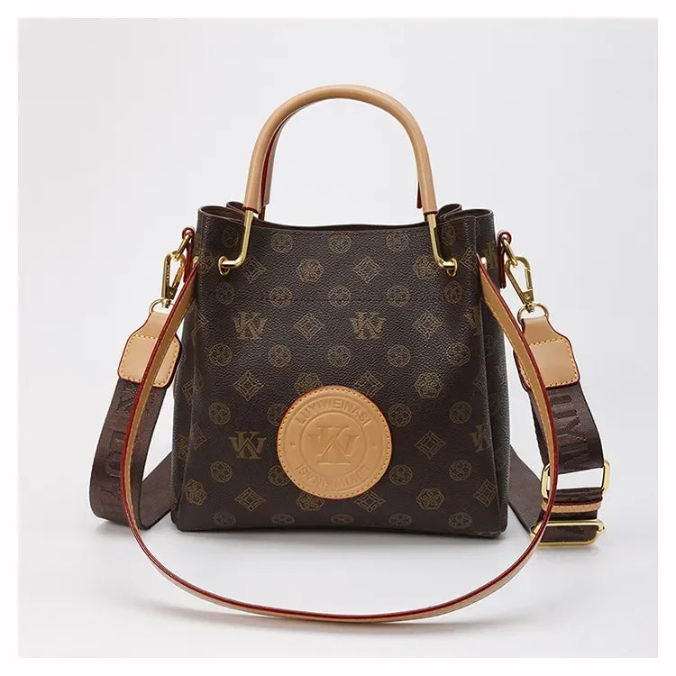 Beige Printed Commuter Tote, Large Capacity