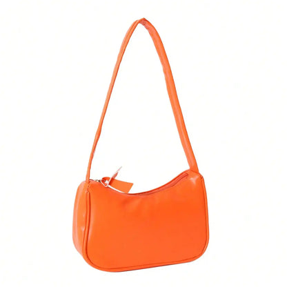 PU Leather Crossbody Purse, Simple Pure Color Design