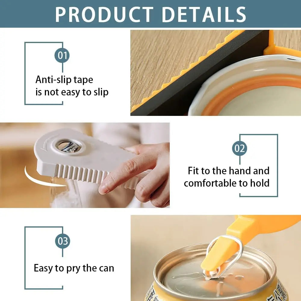 Multifunctional Can Opener & Jar Opener – Beer, Coke, Jam & Beverage Bottle Opener