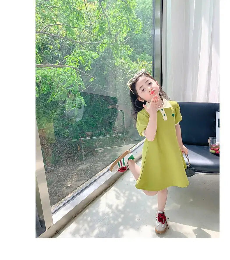 Striped Strawberry Print Girls Summer Dress