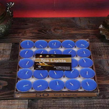 50 pieces of Round paraffin wax candle romantic layout smokeless wedding lover proposal confession smokeless tea wax