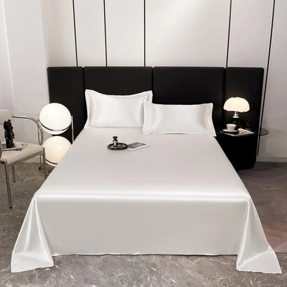 High-end Mulberry Silk Bed Sheet and Pillowcase or Only A Bedsheet Luxury Stain Silky Bed Sheet Set Queen Beautify Skin Bedsheet