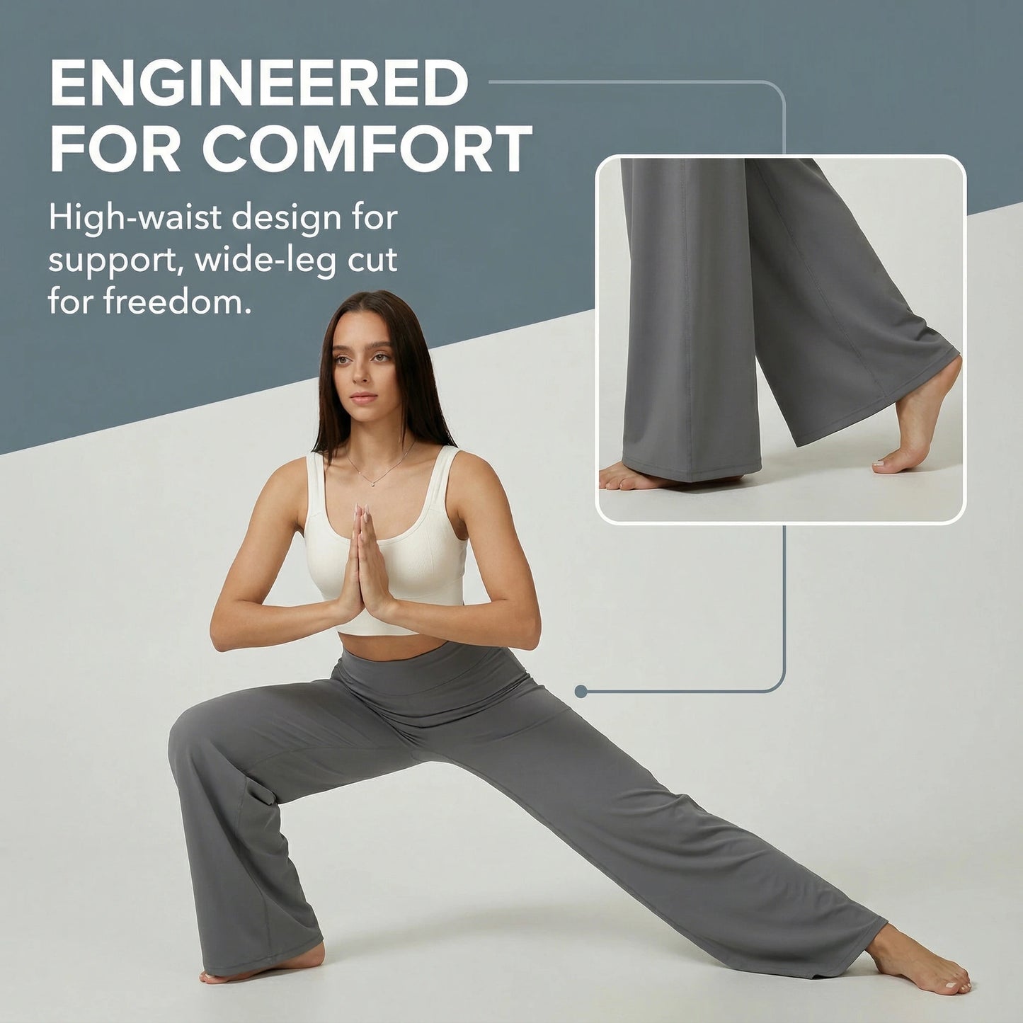 Women’s High Waist Wide Leg Yoga Pants — Tummy Control Flare Leggings
