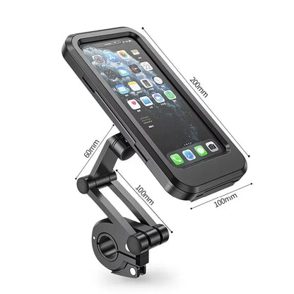 New Adjustable Retractable Bike Phone Holder 360° Rotating Waterproof Anti-Shock Bike Motorcycle Phone Mount Touchscreen Bracket