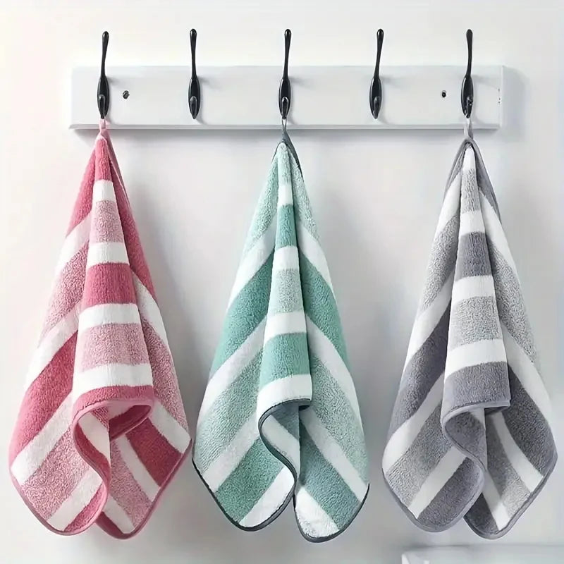 Striped Pattern Towel Set — Soft, Quick-Drying & Absorbent