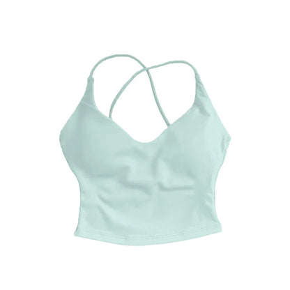 Dynamic Strappy Push-Up Fitness Tank Top — Back Cross Sports Bra