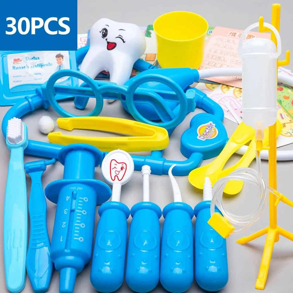 Doctor Play Set 30PCS Simulated Kids Doctor Kit Toys with Stethoscope Educational Pretend Play Medical Toy Boy Girl Toddler Gift