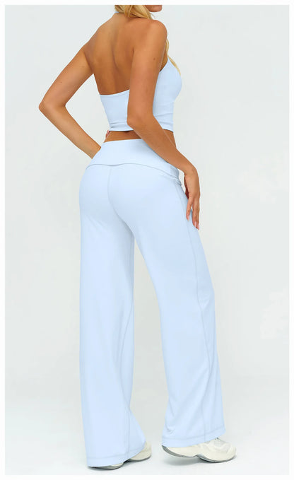 Women’s Loose Wide-Leg Sports Leggings — Slim Fit Running Trousers