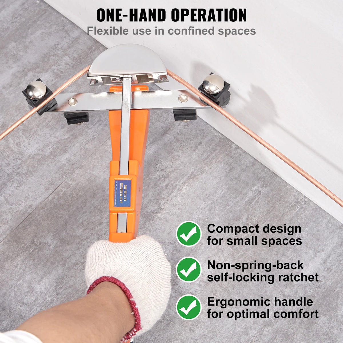 Pipe Tube Bender Ratcheting Reverse Tubing Bending Tool with 7 Dies Pipe Cutter for Air Conditioning Refrigerator Repair