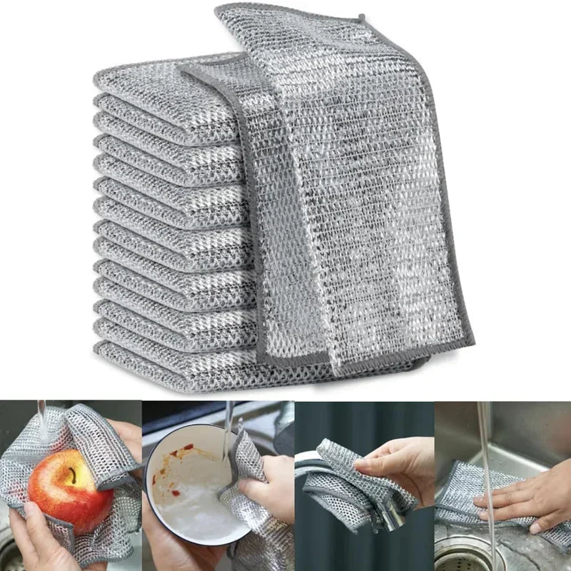 Wire Scrubber Dishcloth, Double-Sided Kitchen Pad