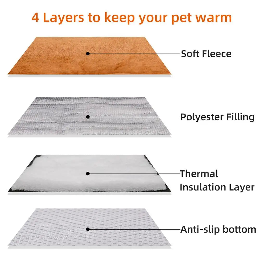 Self-Heating Pet Bed, Flannel, No Batteries Needed
