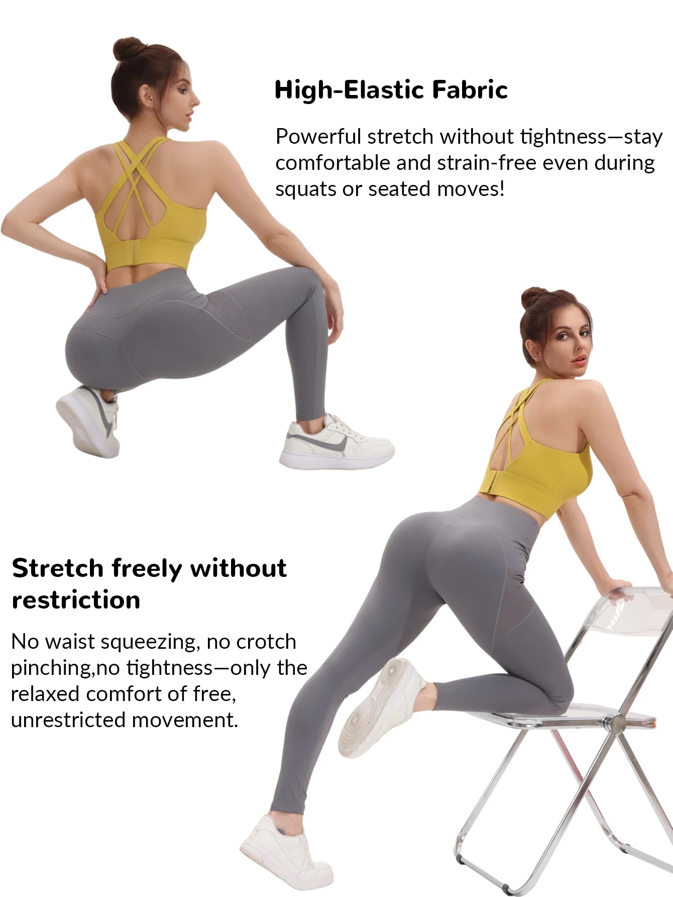 2-Pack Women’s High Waist Butt Lifting Seamless Yoga Leggings