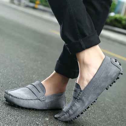 Men's Handmade Suede Genuine Leather Loafers | Slip-On Driving Moccasins