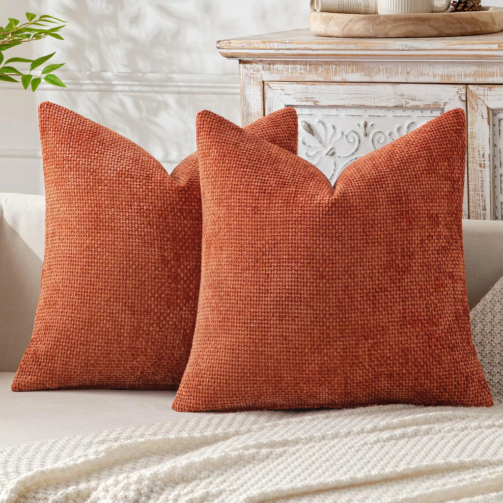 Dark Green Chenille Decorative Cushion Cover