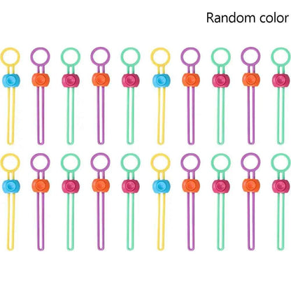 10/20/30/50pcs Silicone Food Bag Sealing Strap Freshness Sealing Clip Adjustable Clip Portable Data Cable Storage Kitchen Gadget