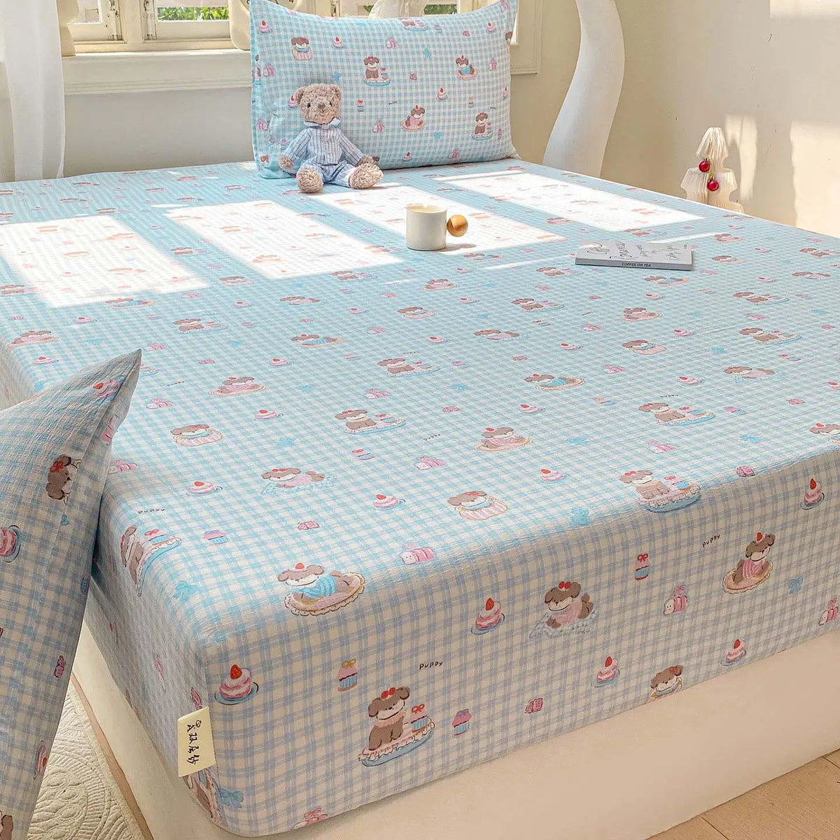 Green Floral Fitted Bed Sheet | Single, Queen, King