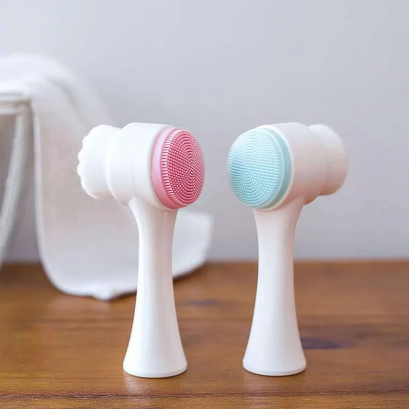 Double-Sided Silicone Facial Cleansing Brush