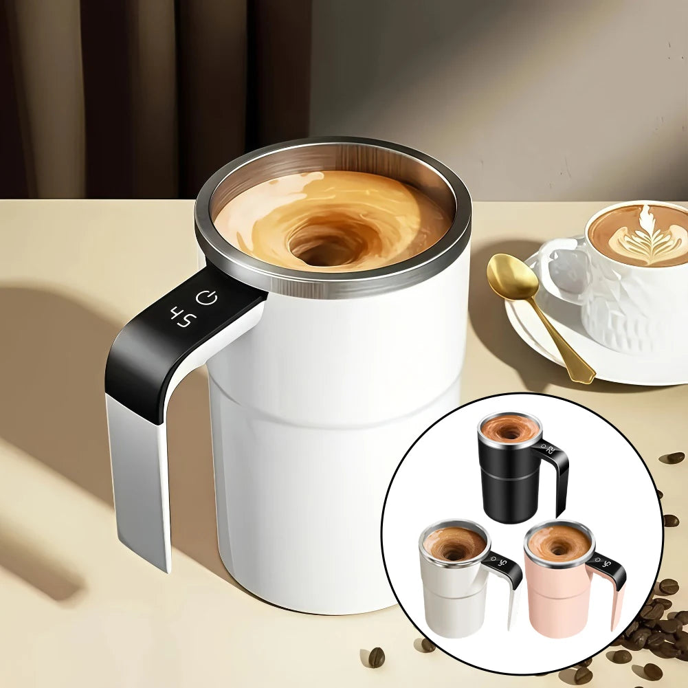 Magnetic Self-Stirring Mug – Portable Mixing Cup for Travel & Car Cup Holders