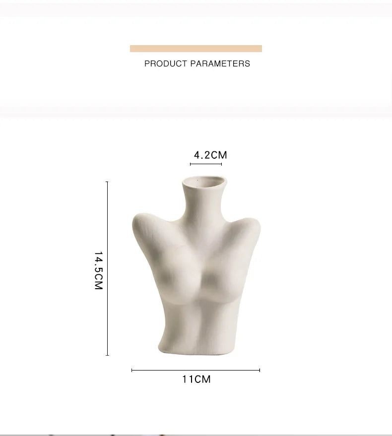 Ceramic vase human body modeling Nordic home decoration decoration real human body art dried flower hydroponic decoration