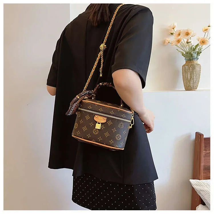 Letter-Printed Bucket Bag, Versatile Crossbody