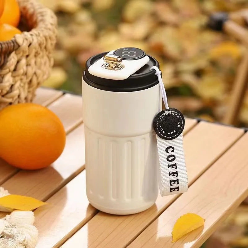 Smart Temperature Display Thermos Bottle 450ml – 316 Stainless Steel Portable Coffee Mug