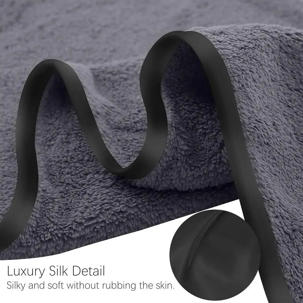 Luxury Silk-Feel Hemmed Towel Set - Thin, Fast Drying - 2 Bath Towels