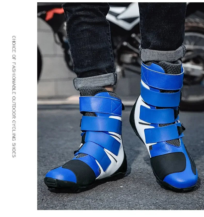 New Waterproof Men's Dirt Bike Shoes Men's Motorcycle Boots New Comfortable Leather Protective Boots Anti-slip Wear-resistant
