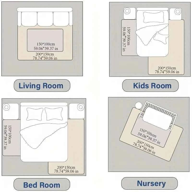 Carpet For Floor 3cm Thick Memory Foam Playpen Mat With Non-slip Bottom For Living Room Soft Velvet Minimalist Carpet Kids Rugs