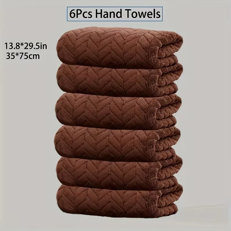 4/6 Pcs Towel Set - Soft Hand Towel Absorbent Bath towel Set 2 Size