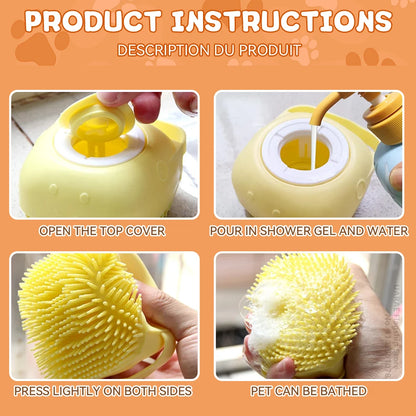 Silicone Bathing Brush with Shampoo Dispenser