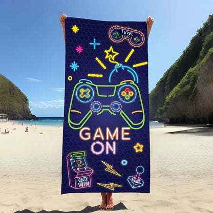 Microfiber Game Print Beach Towel | Quick-Dry Soft Lightweight Summer Towel